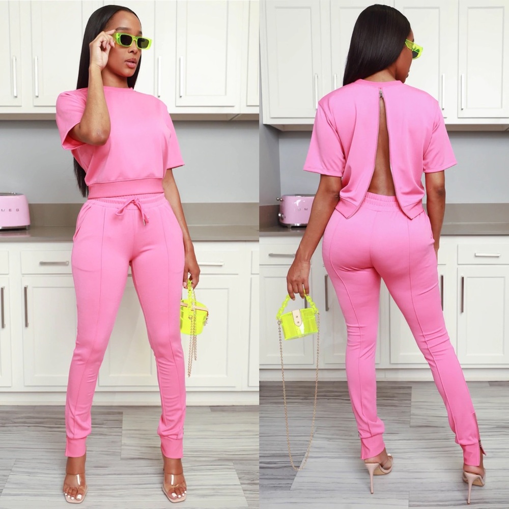 DRAWSTRINGS PANTS SETS JOGGERS